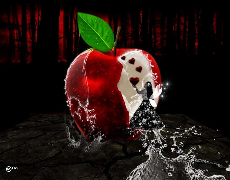 Woman Inside Apple