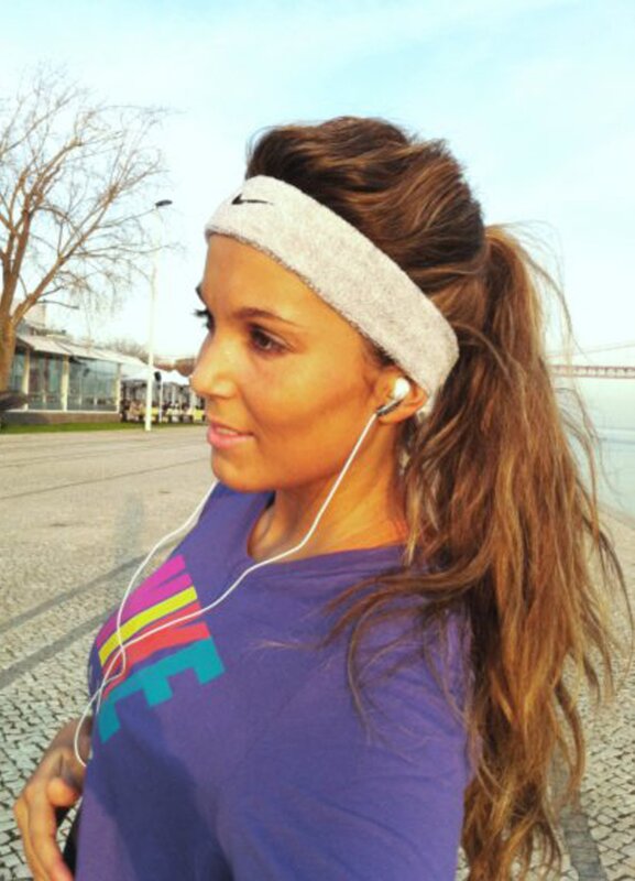woman jogging with headphones