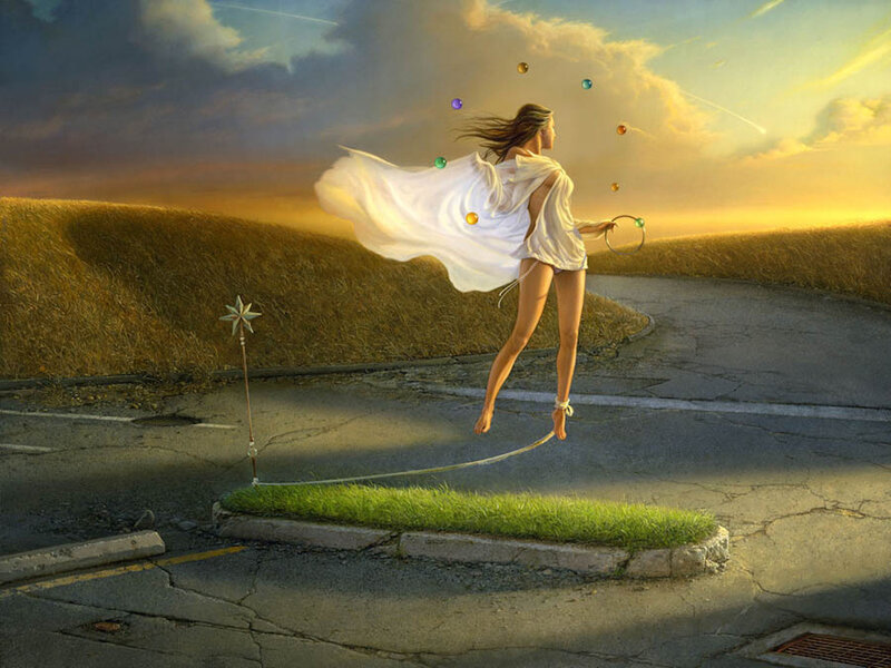 Woman Juggling Balls