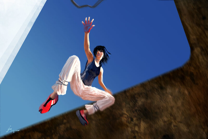 woman jumping in the air