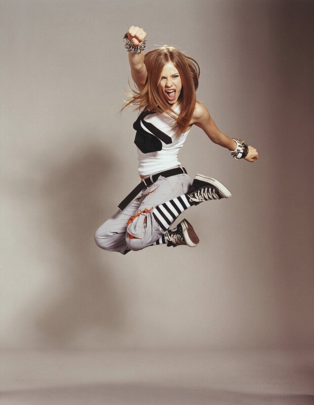 woman jumping in the air