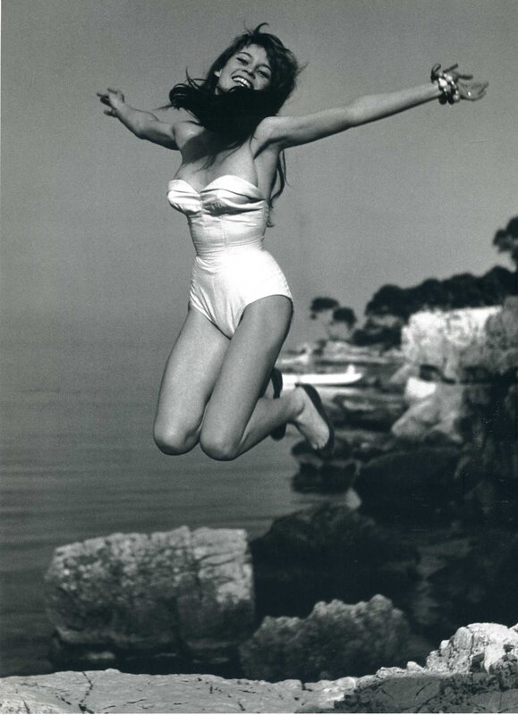 woman jumping in the air