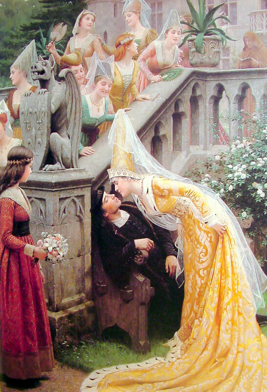 Woman Kissing Man — Yellow