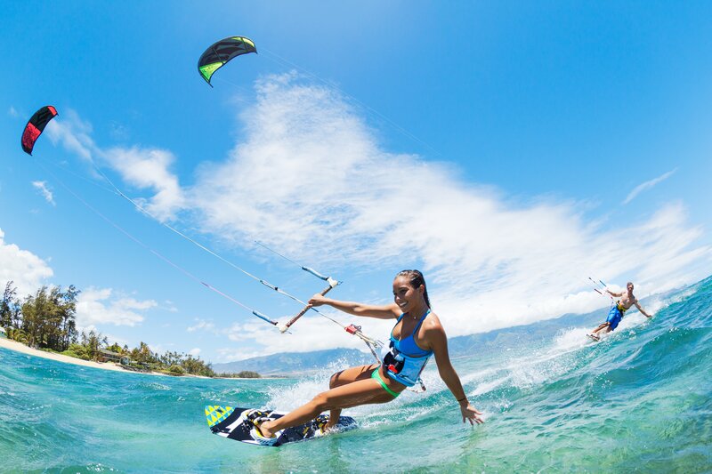 Woman Kitesurfing