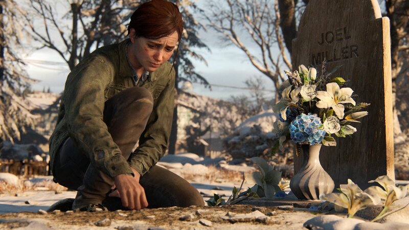 Woman Kneeling at Grave
