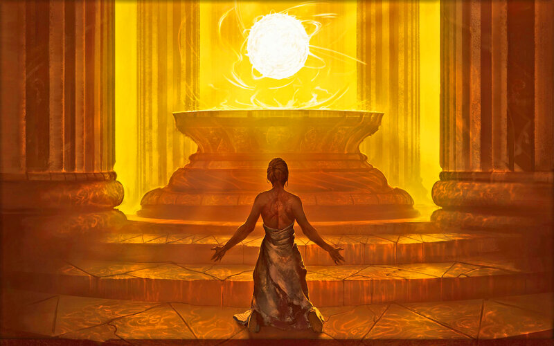 Woman Kneeling Before Orb