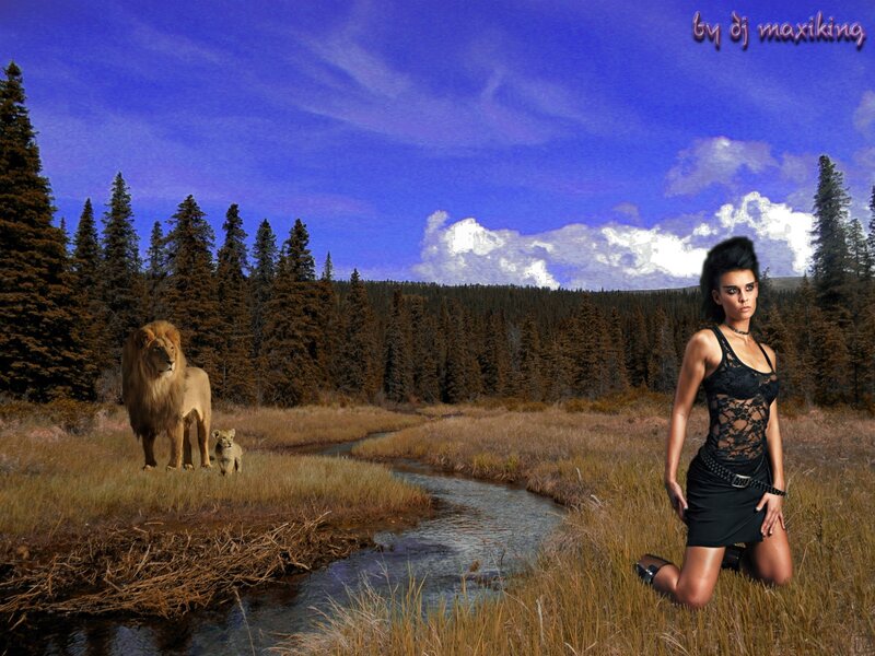 Woman Kneeling in Field