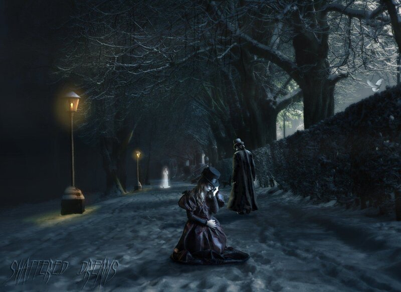 Woman Kneeling in Snow