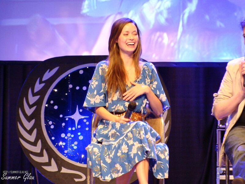 woman laughing at event