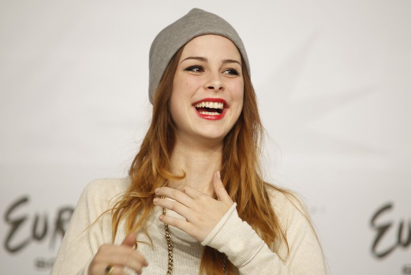 woman laughing at event