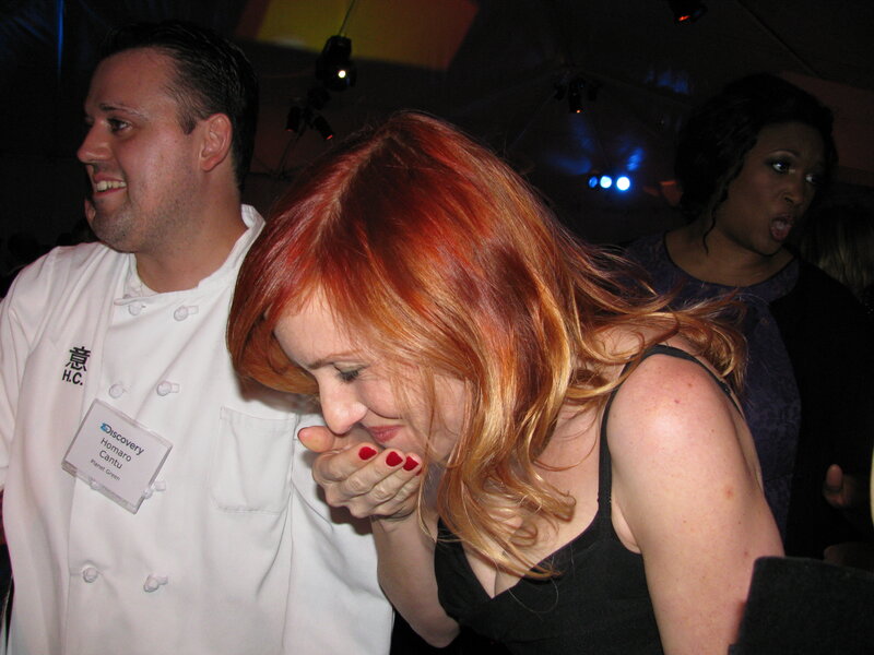 Woman laughing at event