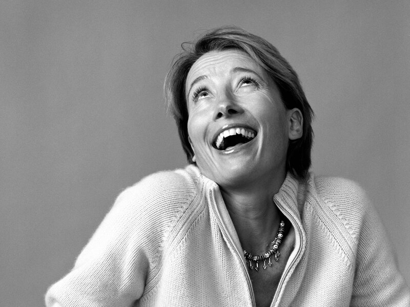 Woman Laughing — Black, Joyful