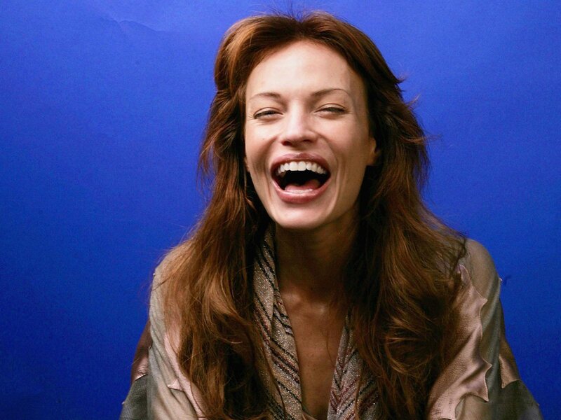 Woman Laughing — Blue