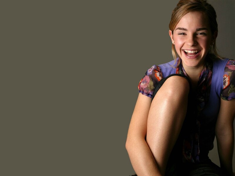 Woman Laughing — Gray, Happy