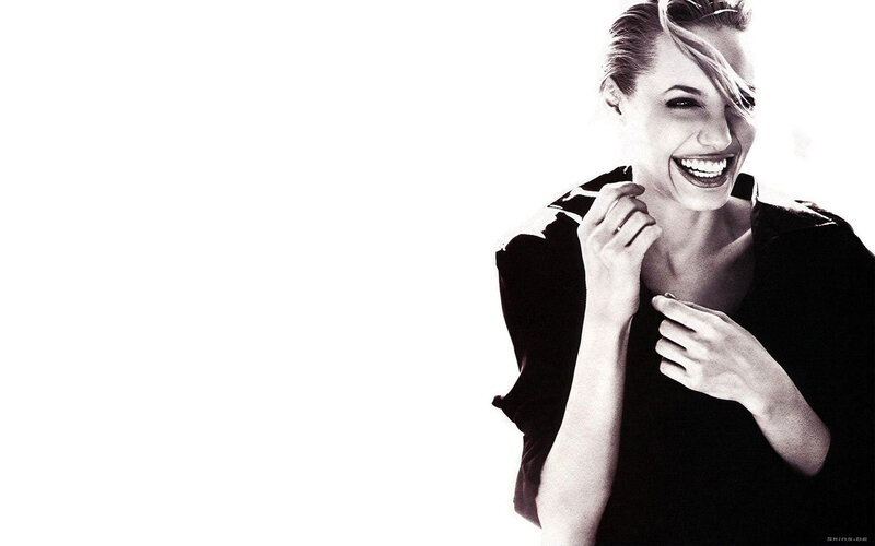 Woman Laughing in Black and White — Joyful, Photograph