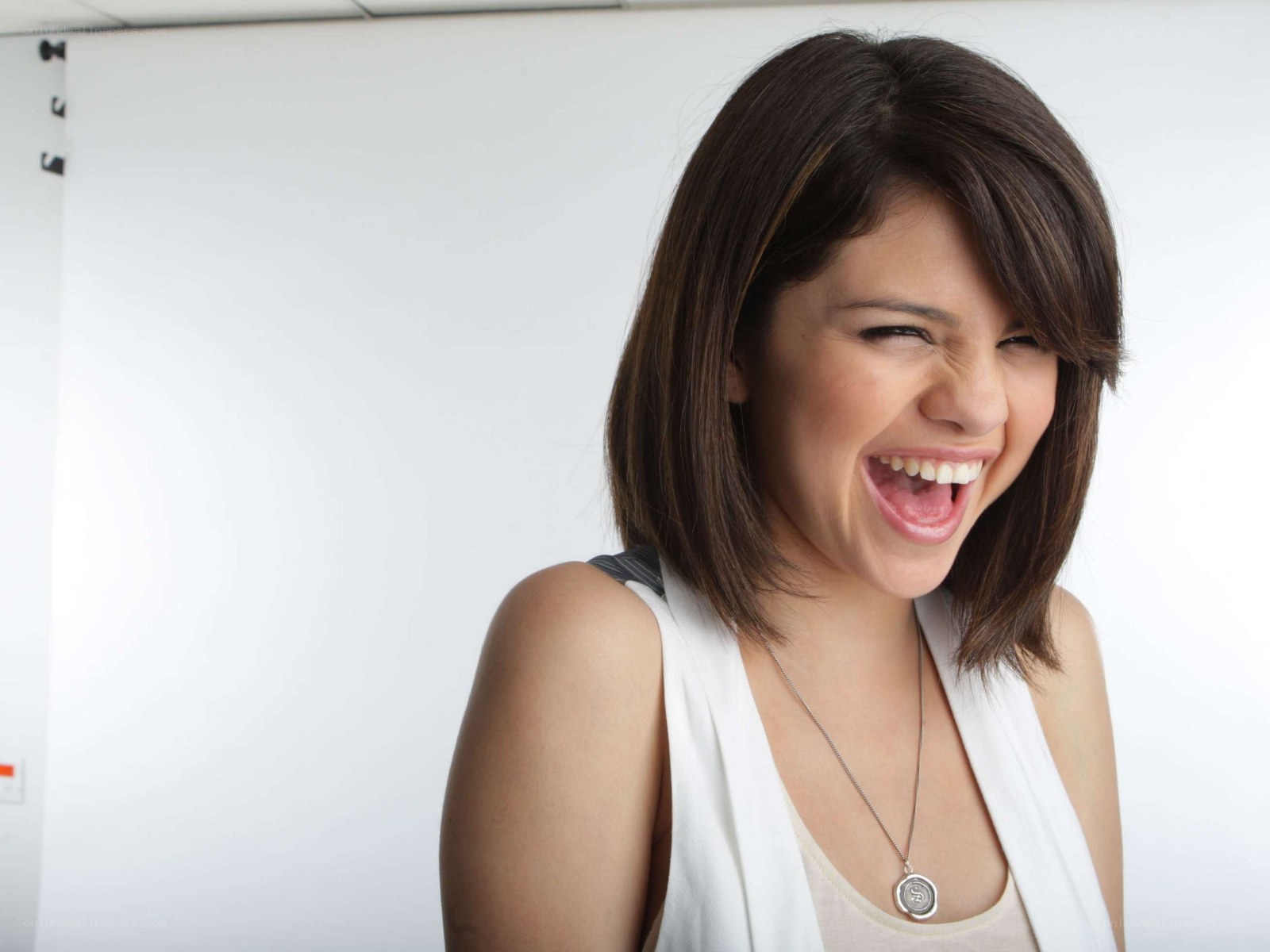woman laughing joyfully