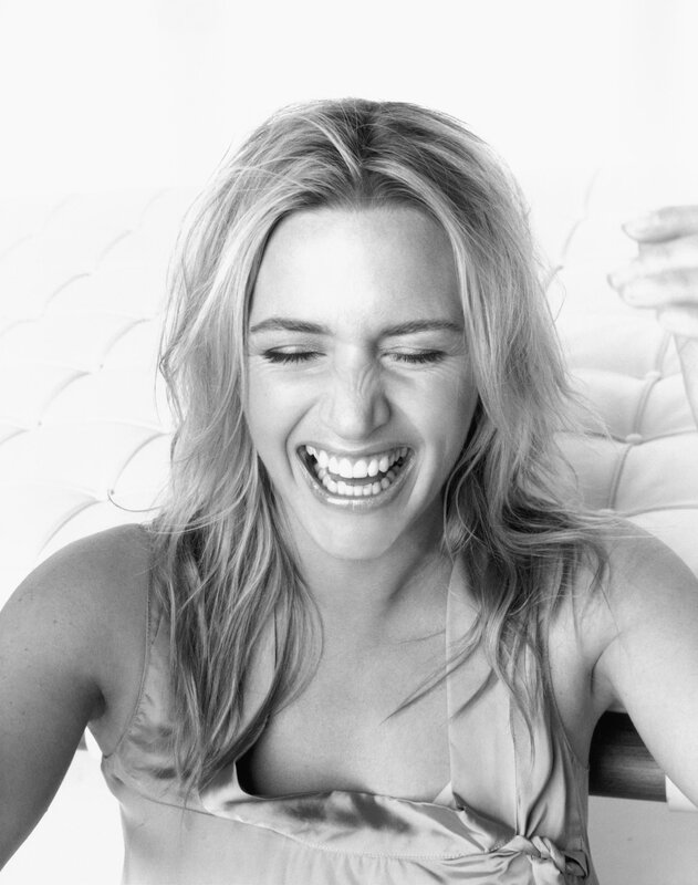 woman laughing joyfully