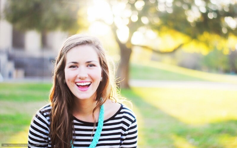 Woman Laughing Outdoors — Green