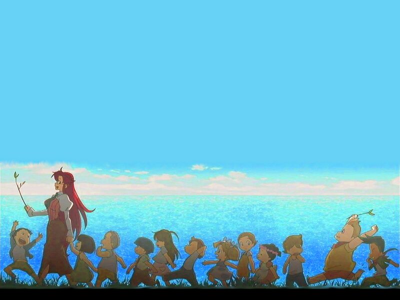 Woman Leading Children