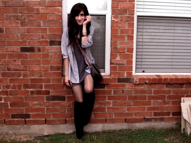 Woman Leaning Against Brick Wall — Red