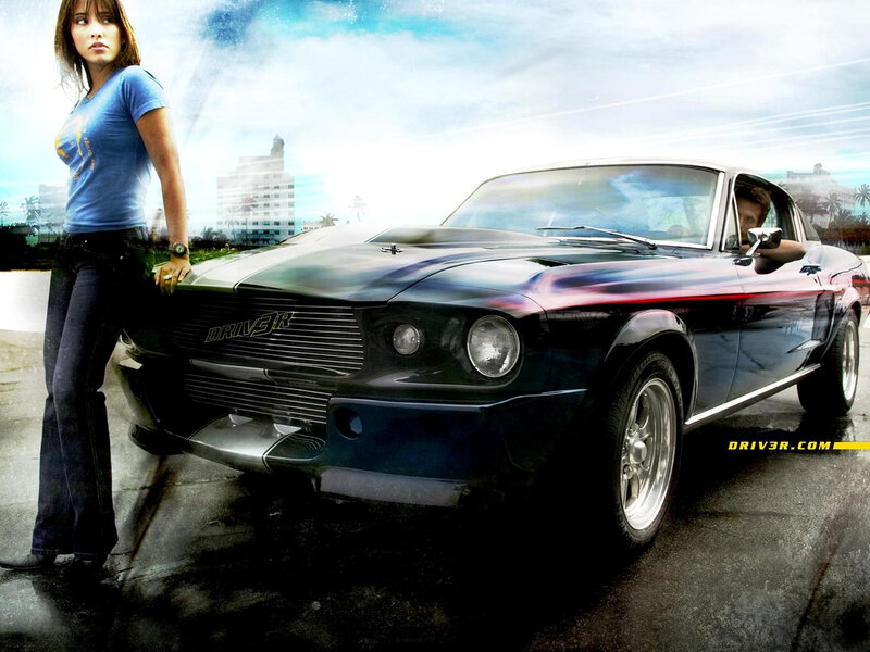Woman Leaning on Car — Black, Dramatic, Afternoon, Digital Art