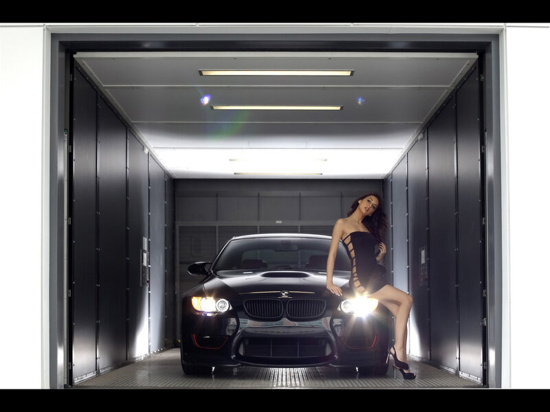 Woman Leaning on Car — Black, Dramatic, Photograph
