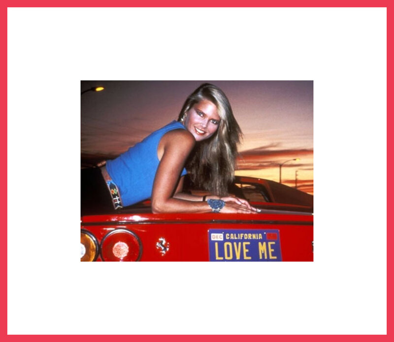 Woman Leaning on Car — Red, Relaxed