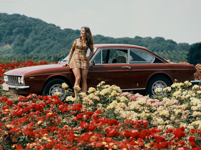Woman Leaning on Car — Red, Serene