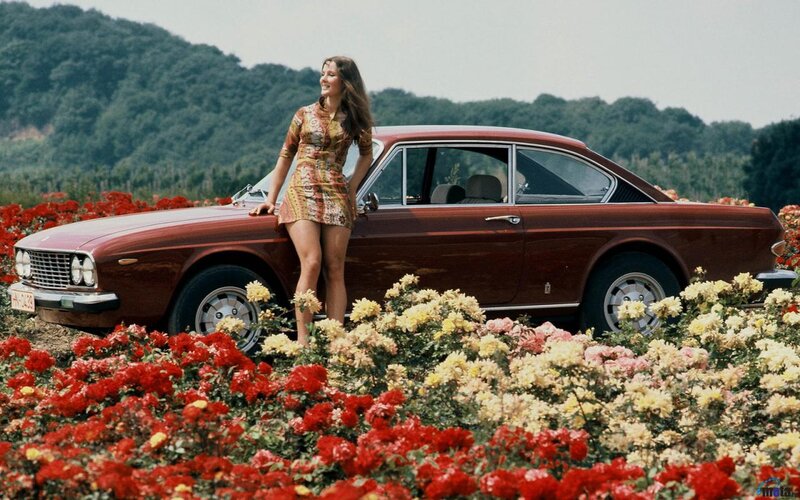 Woman Leaning on Car — Red