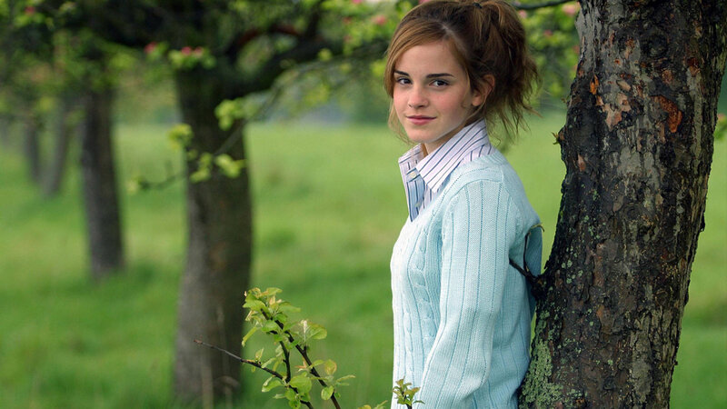 Woman Leaning on Tree — Green, Serene, Spring