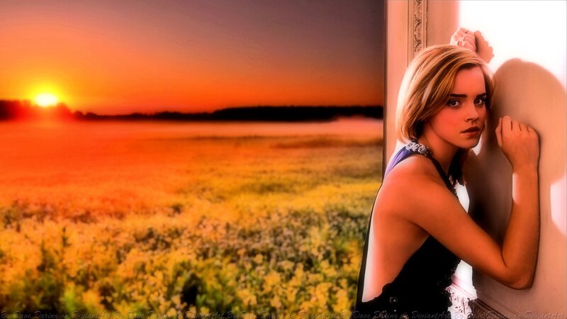 Woman Leaning on Wall — Orange, Dramatic