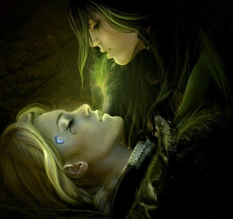 Woman Leaning over Another Woman
