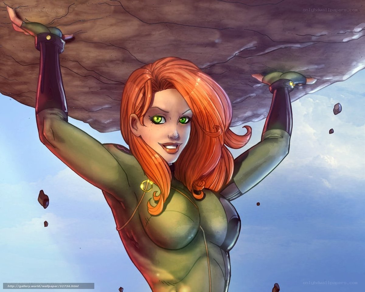 Woman lifting a boulder