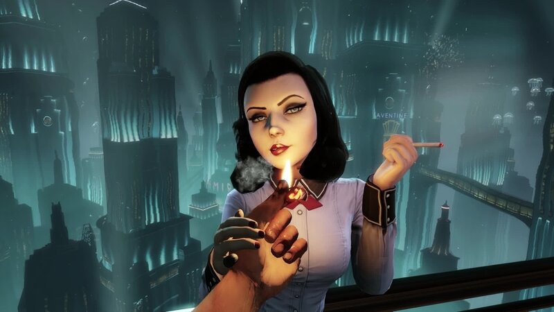 Woman Lighting a Cigarette — Blue, Dramatic
