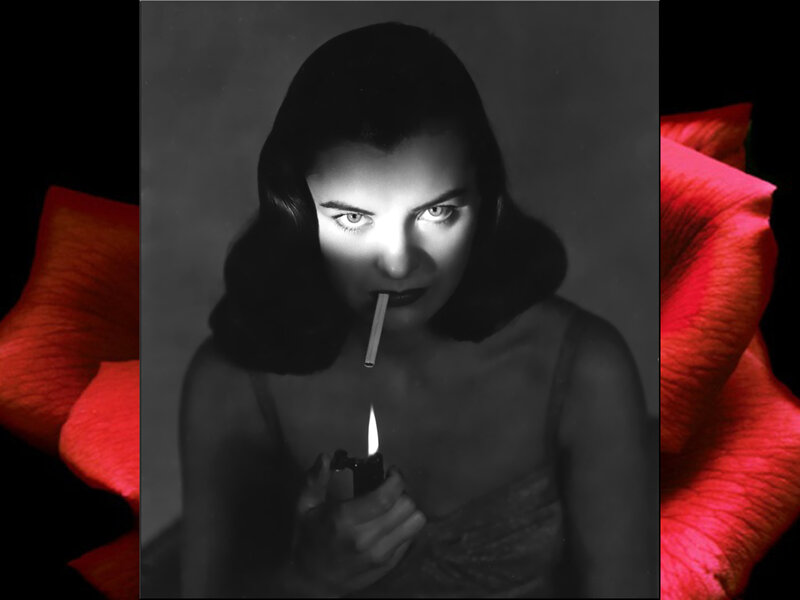 Woman Lighting Cigarette