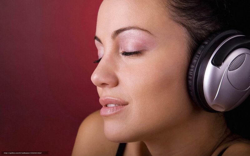 woman listening to music