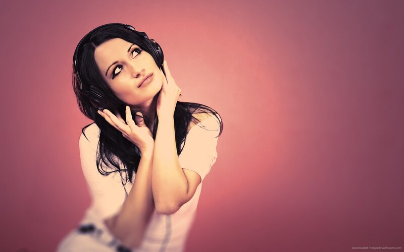 woman listening to music