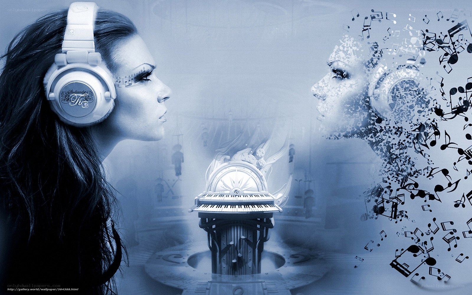 woman listening to music