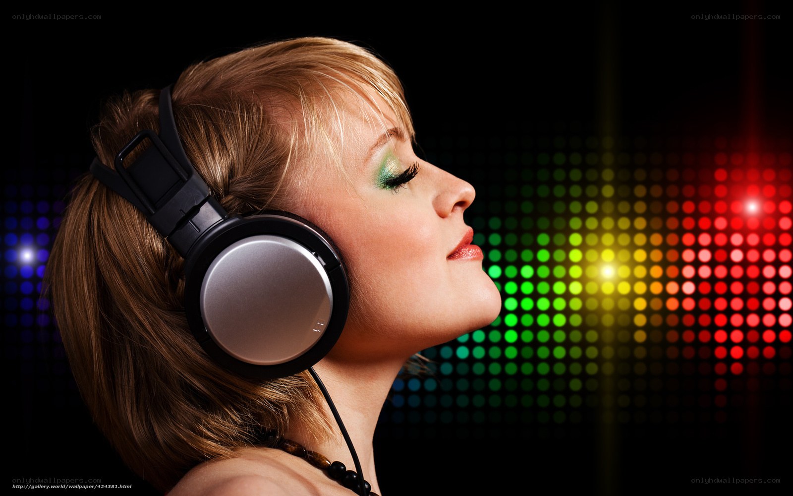 woman listening to music