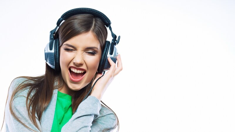 woman listening to music