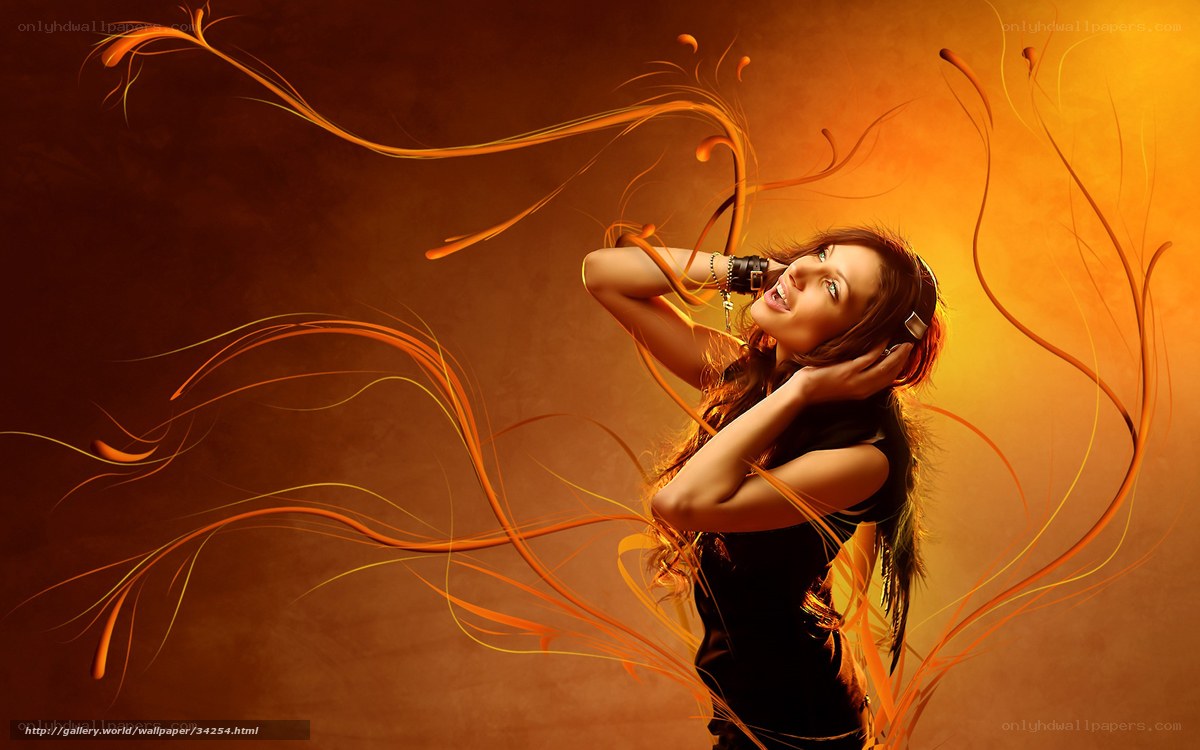 woman listening to music