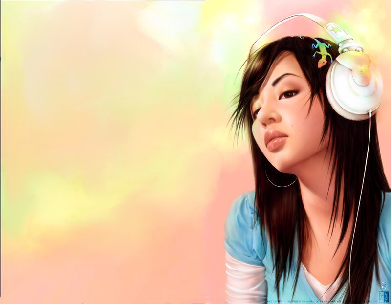 woman listening to music