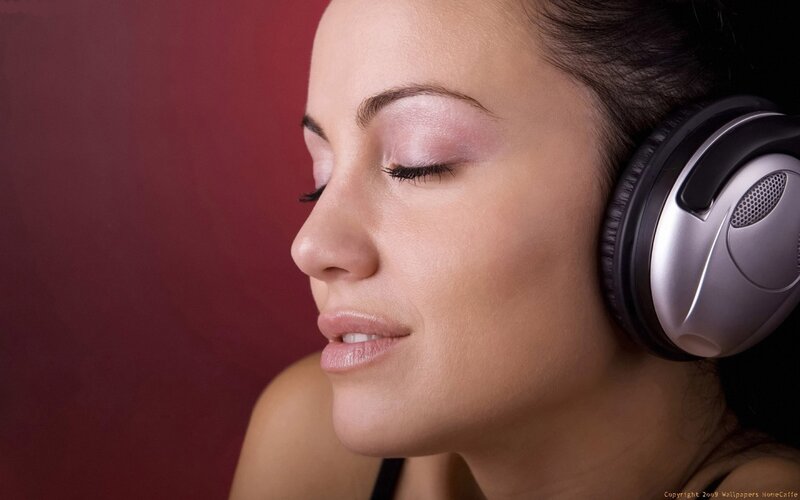 woman listening to music