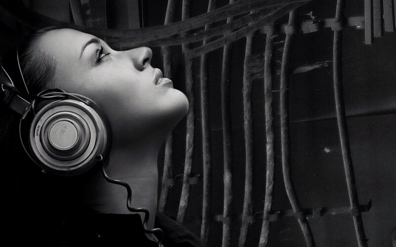 woman listening to music