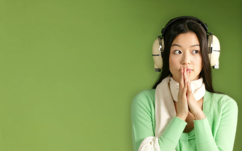 woman listening to music