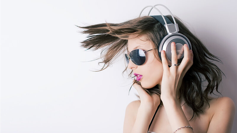 woman listening to music