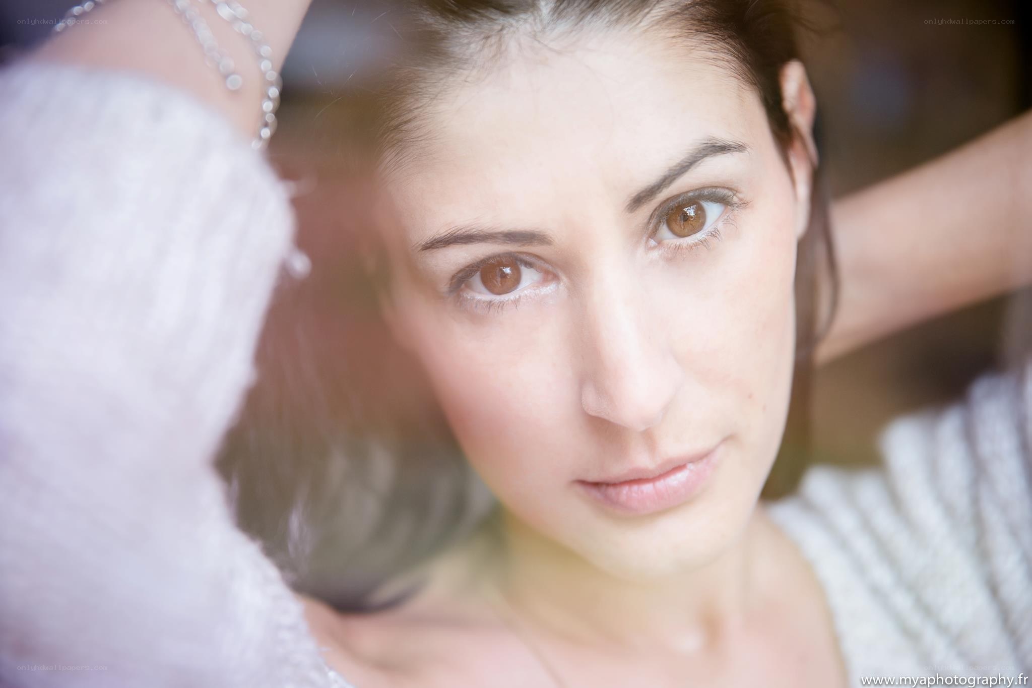 woman looking at camera