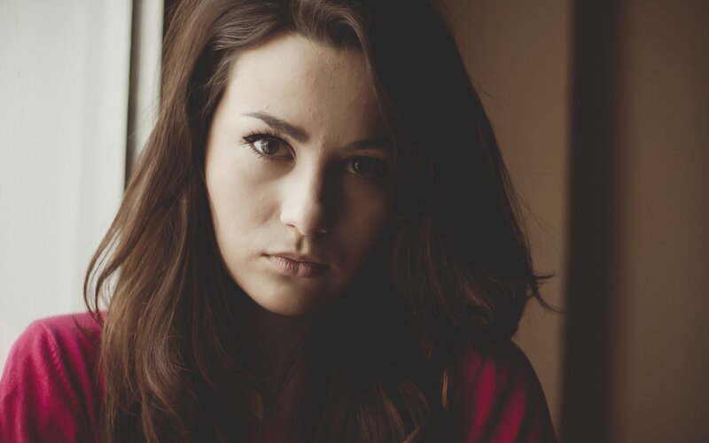 woman looking at camera