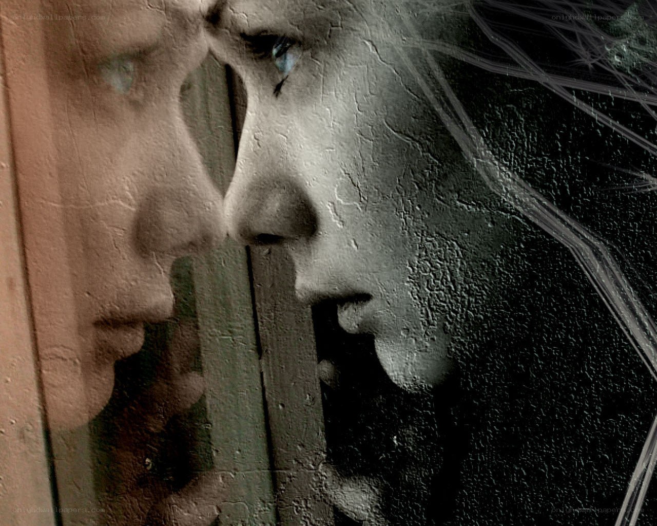 woman looking at her reflection