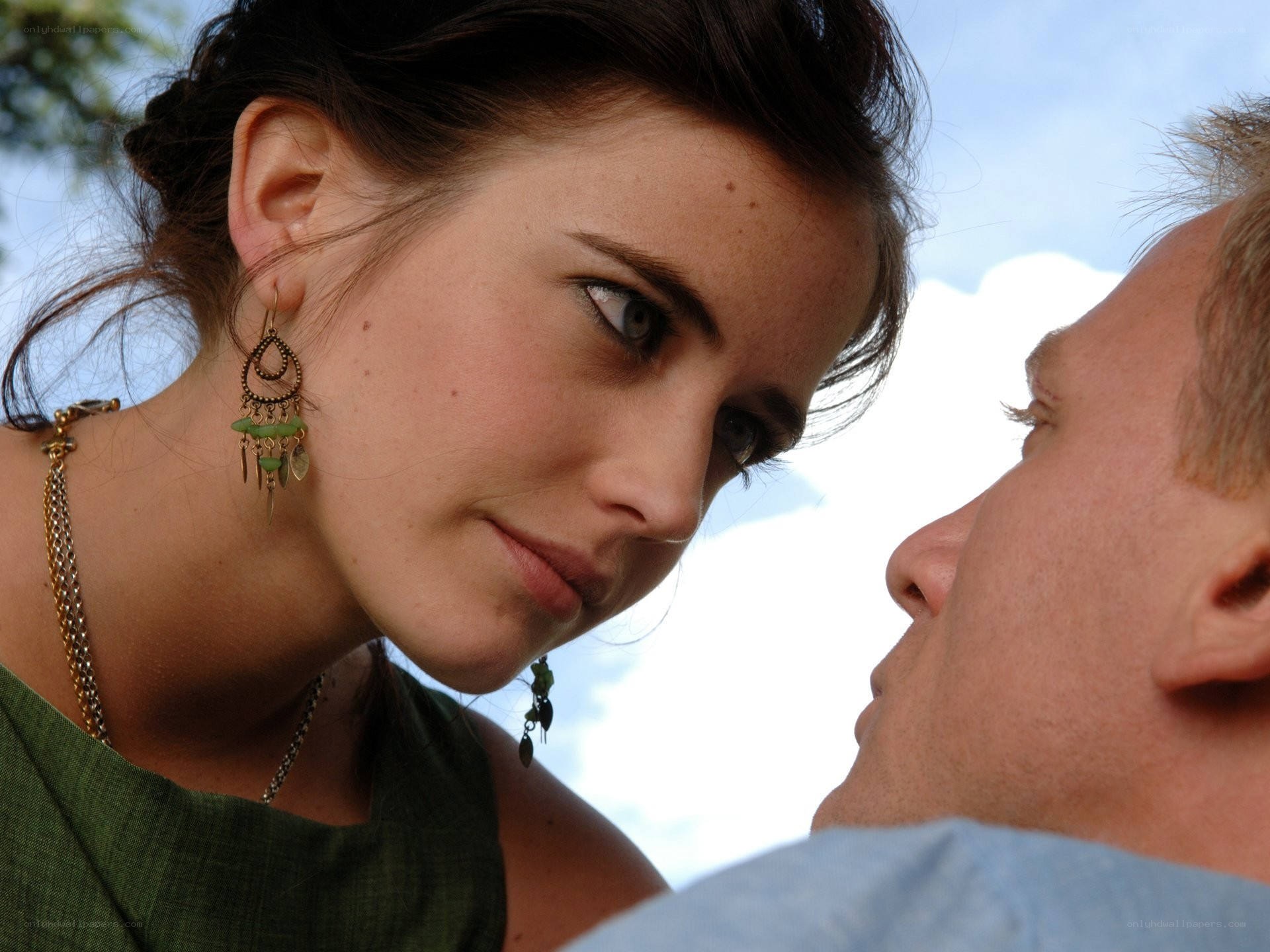 woman looking at man